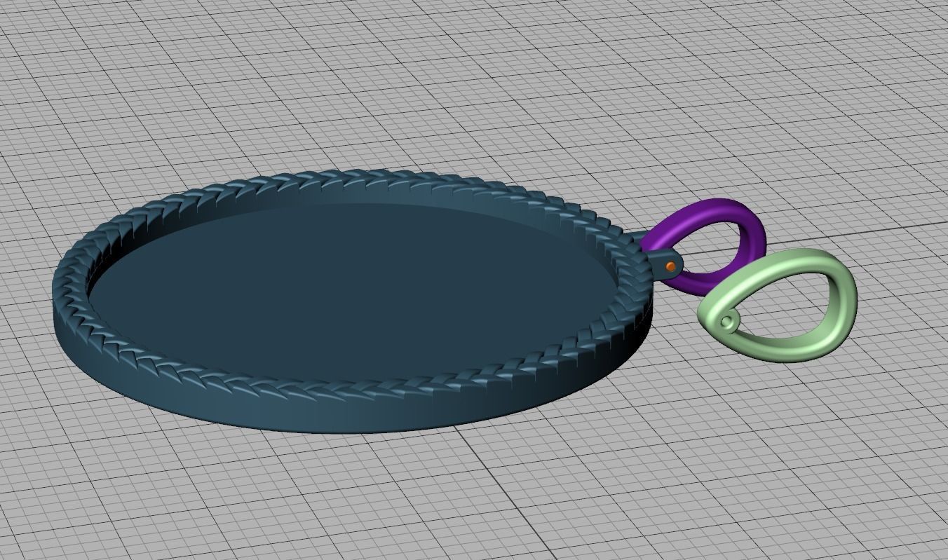 Memory Round Pendant 35mm size Frame Pendant 3dmodel 3D print model_17