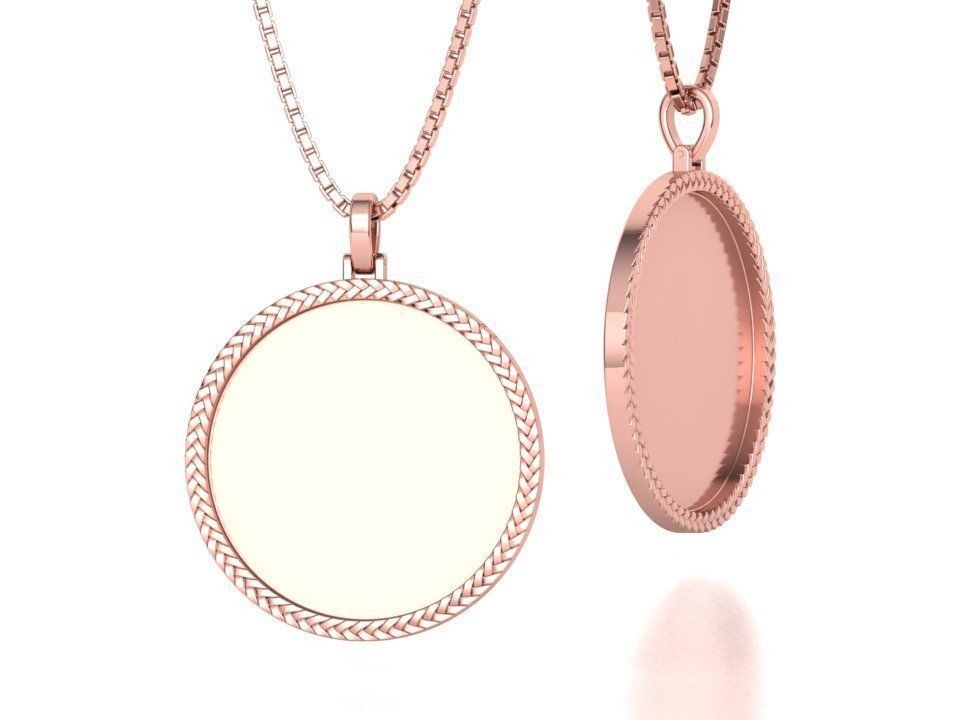 Memory Round Pendant 35mm size Frame Pendant 3dmodel 3D print model_21