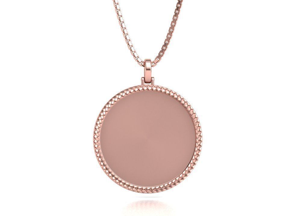 Memory Round Pendant 35mm size Frame Pendant 3dmodel 3D print model_27