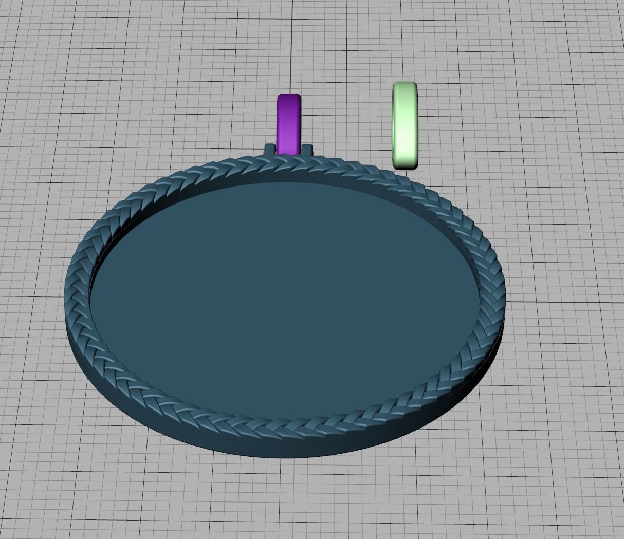 Memory Round Pendant 35mm size Frame Pendant 3dmodel 3D print model_20