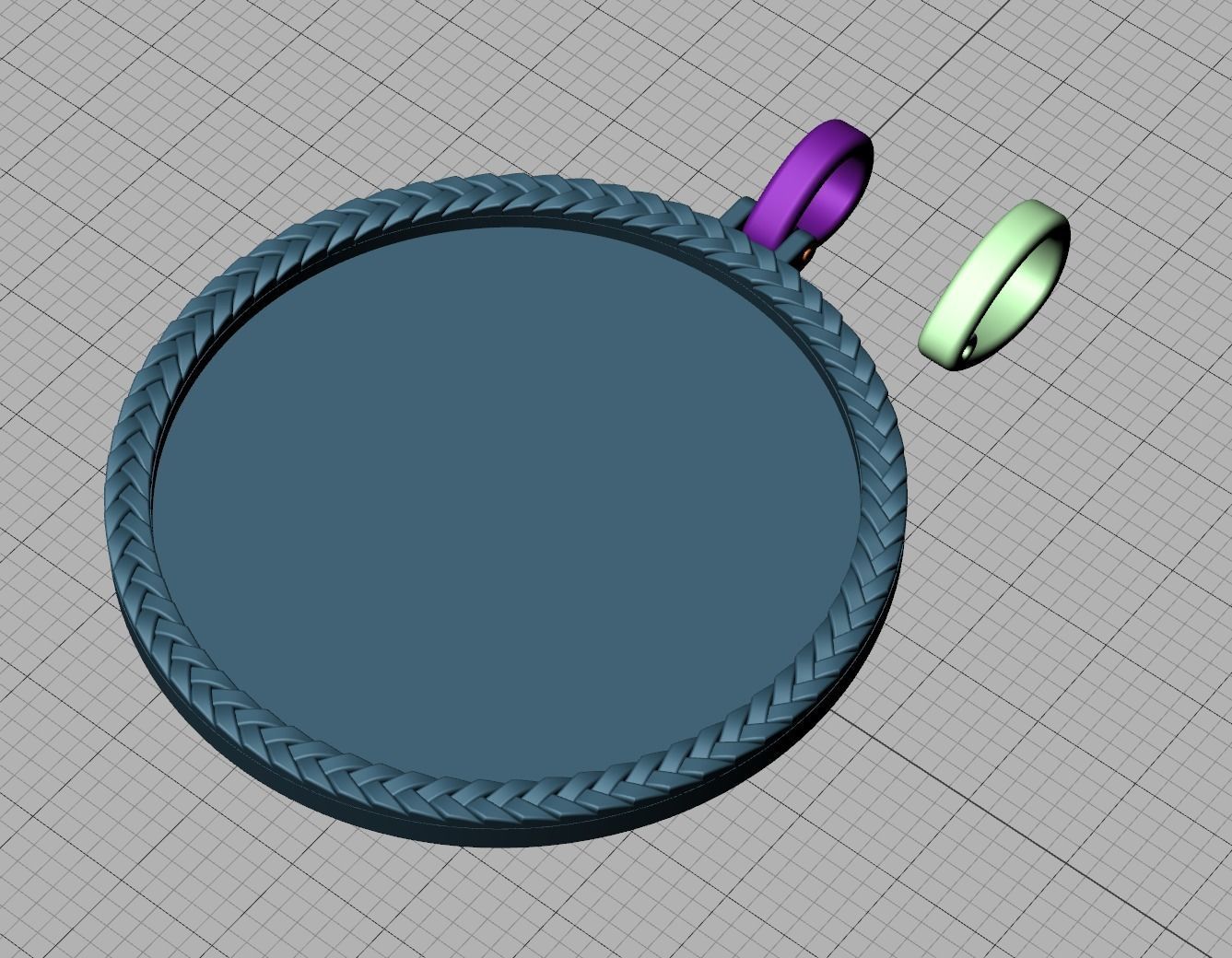 Memory Round Pendant 35mm size Frame Pendant 3dmodel 3D print model_16