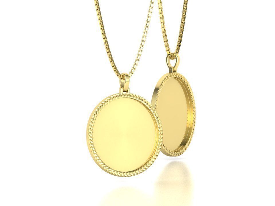Memory Round Pendant 35mm size Frame Pendant 3dmodel 3D print model_6