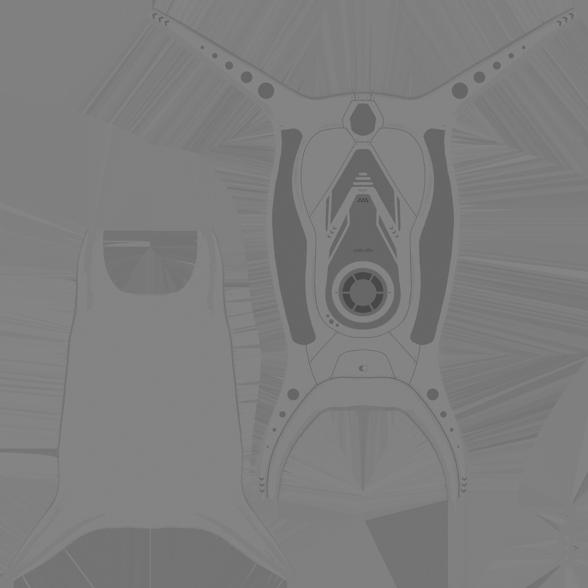 SciFi Backpack G08 Red - Fashion Character Design Low-poly 3D model_24