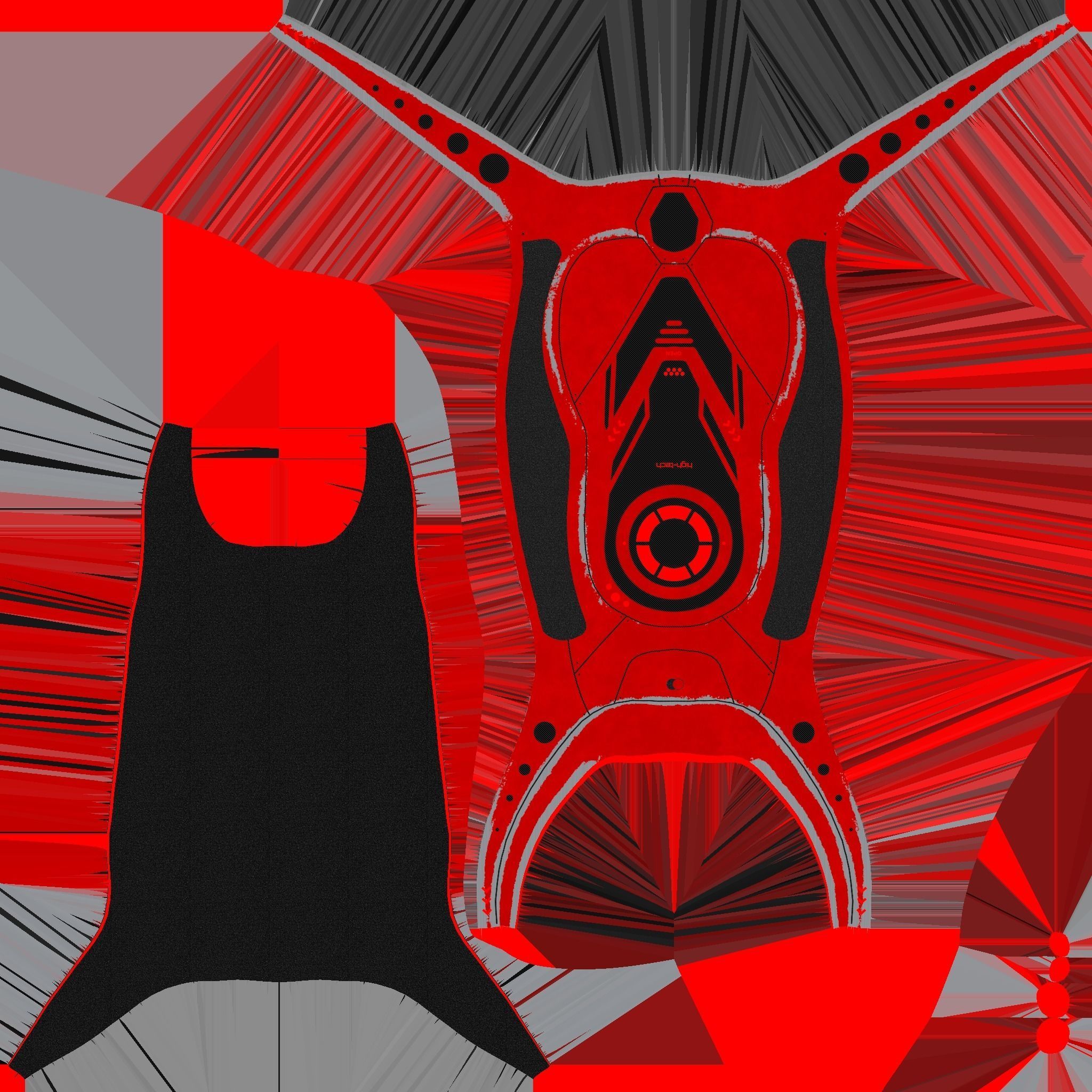 SciFi Backpack G08 Red - Fashion Character Design Low-poly 3D model_22