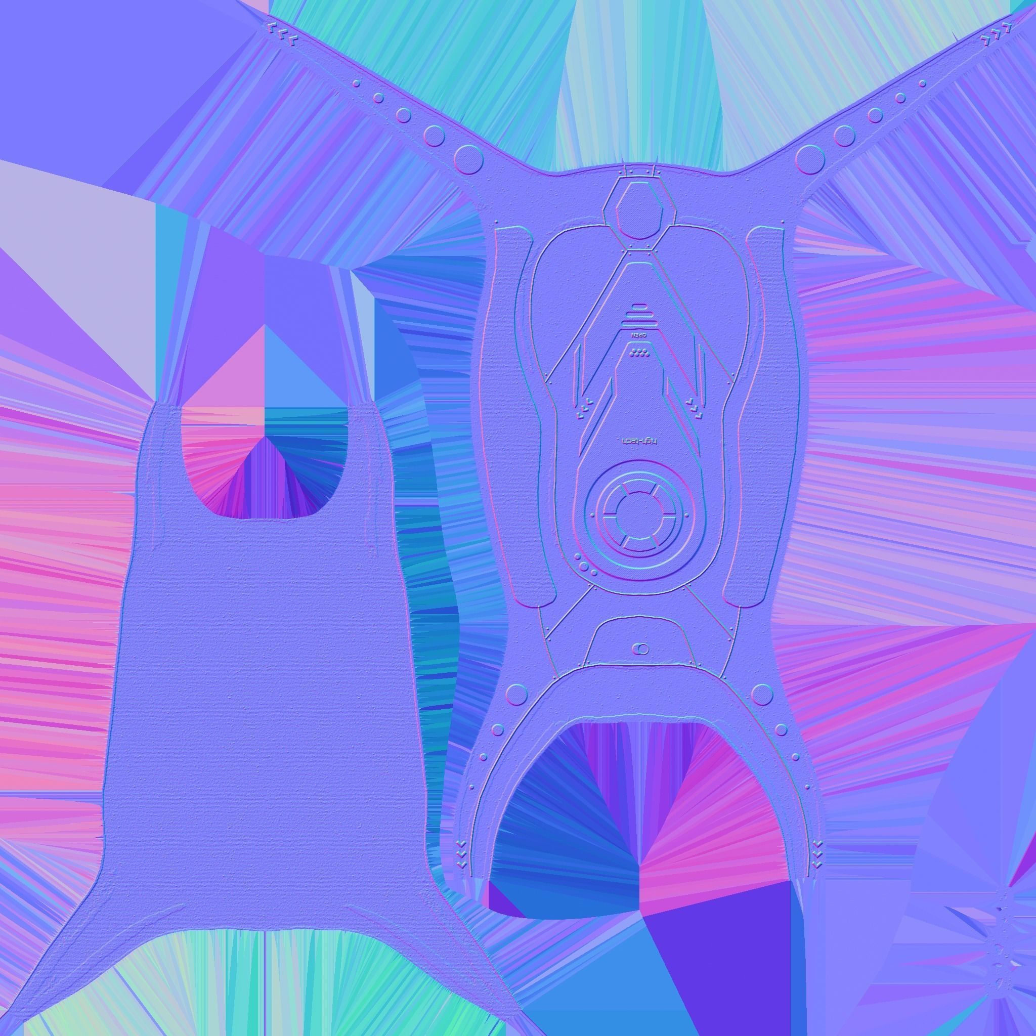 SciFi Backpack G08 Red - Fashion Character Design Low-poly 3D model_26