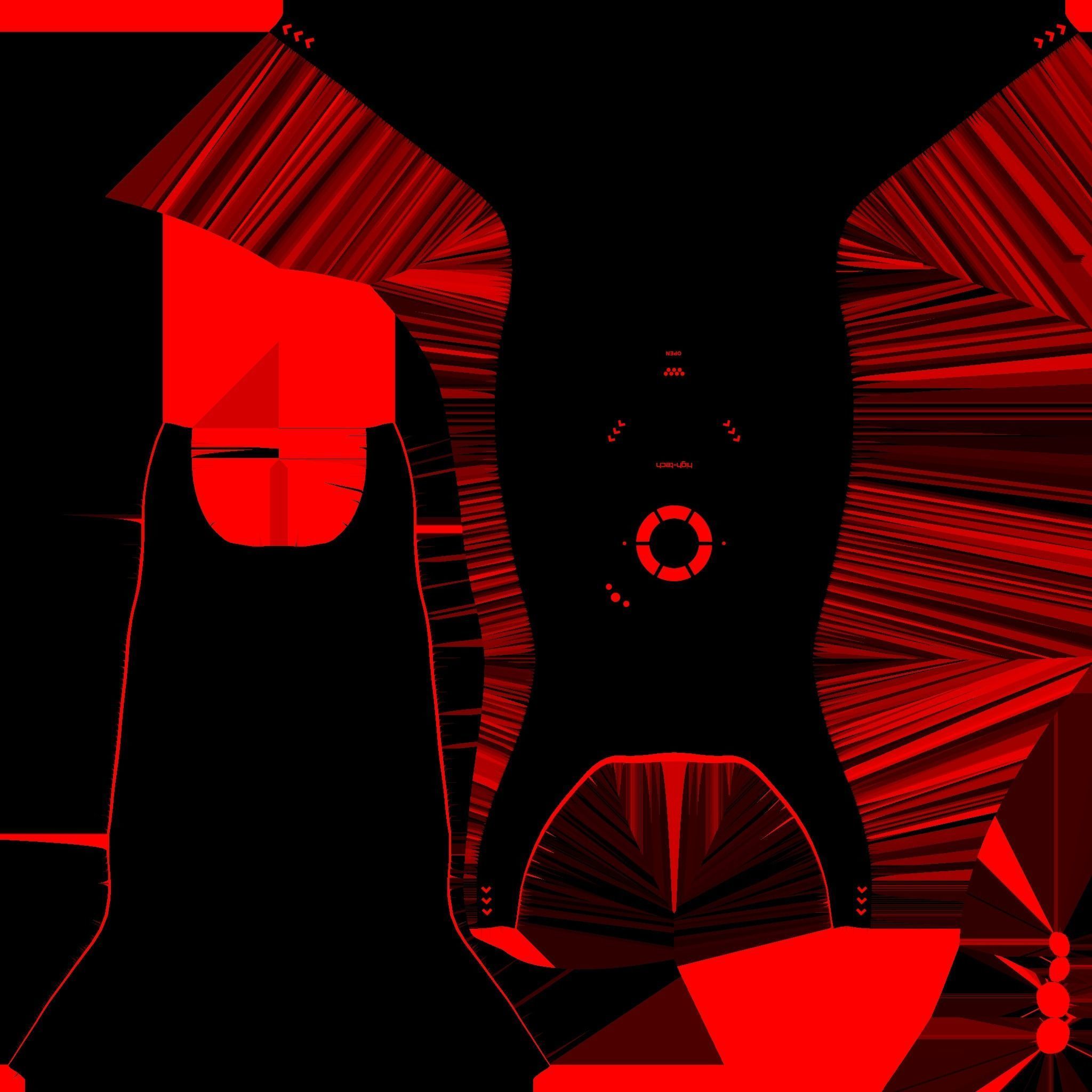 SciFi Backpack G08 Red - Fashion Character Design Low-poly 3D model_23