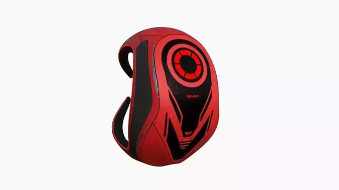 SciFi Backpack G08 Red - Fashion Character Design Low-poly 3D model