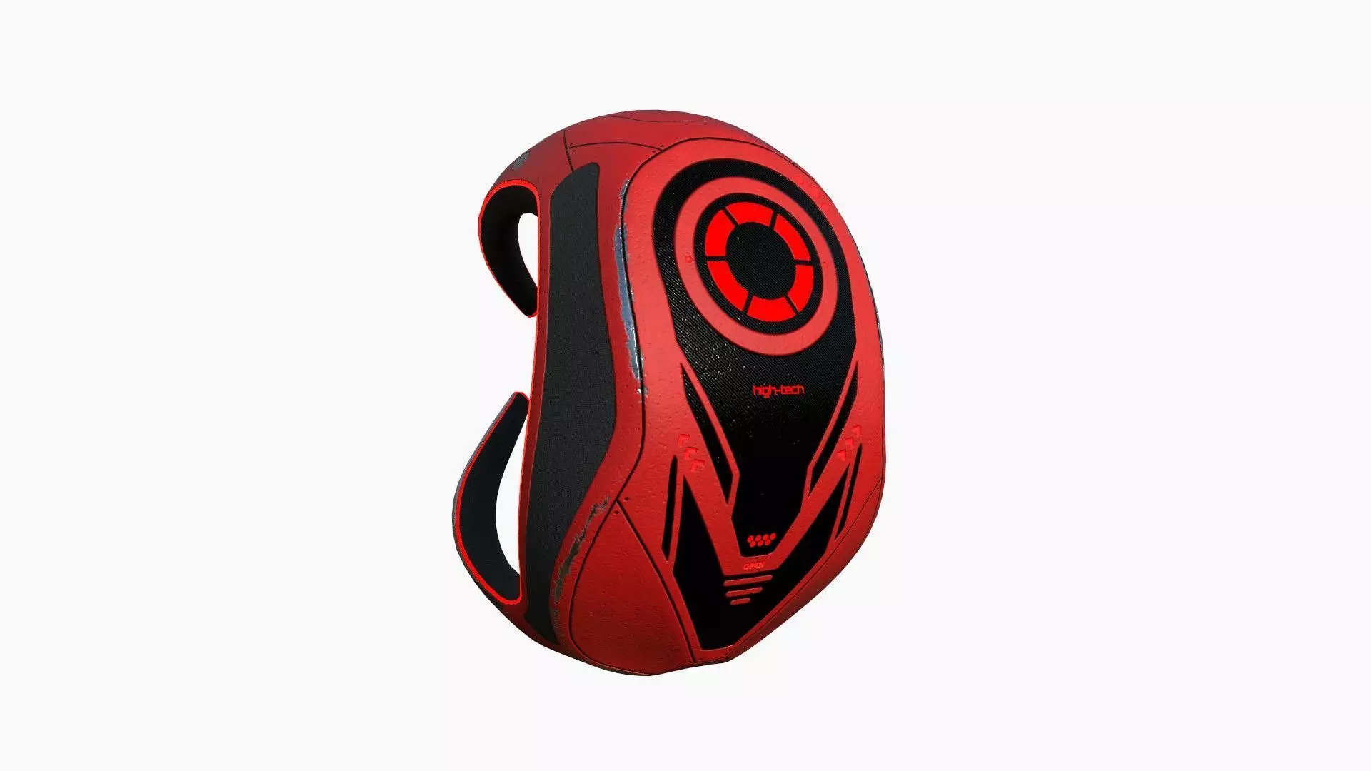 SciFi Backpack G08 Red - Fashion Character Design Low-poly 3D model_0