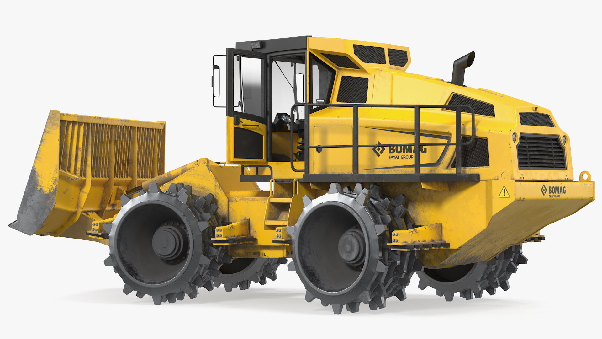 Bomag BC 473 RB5 Refuse Compactor Dusty Rigged 3D model_10