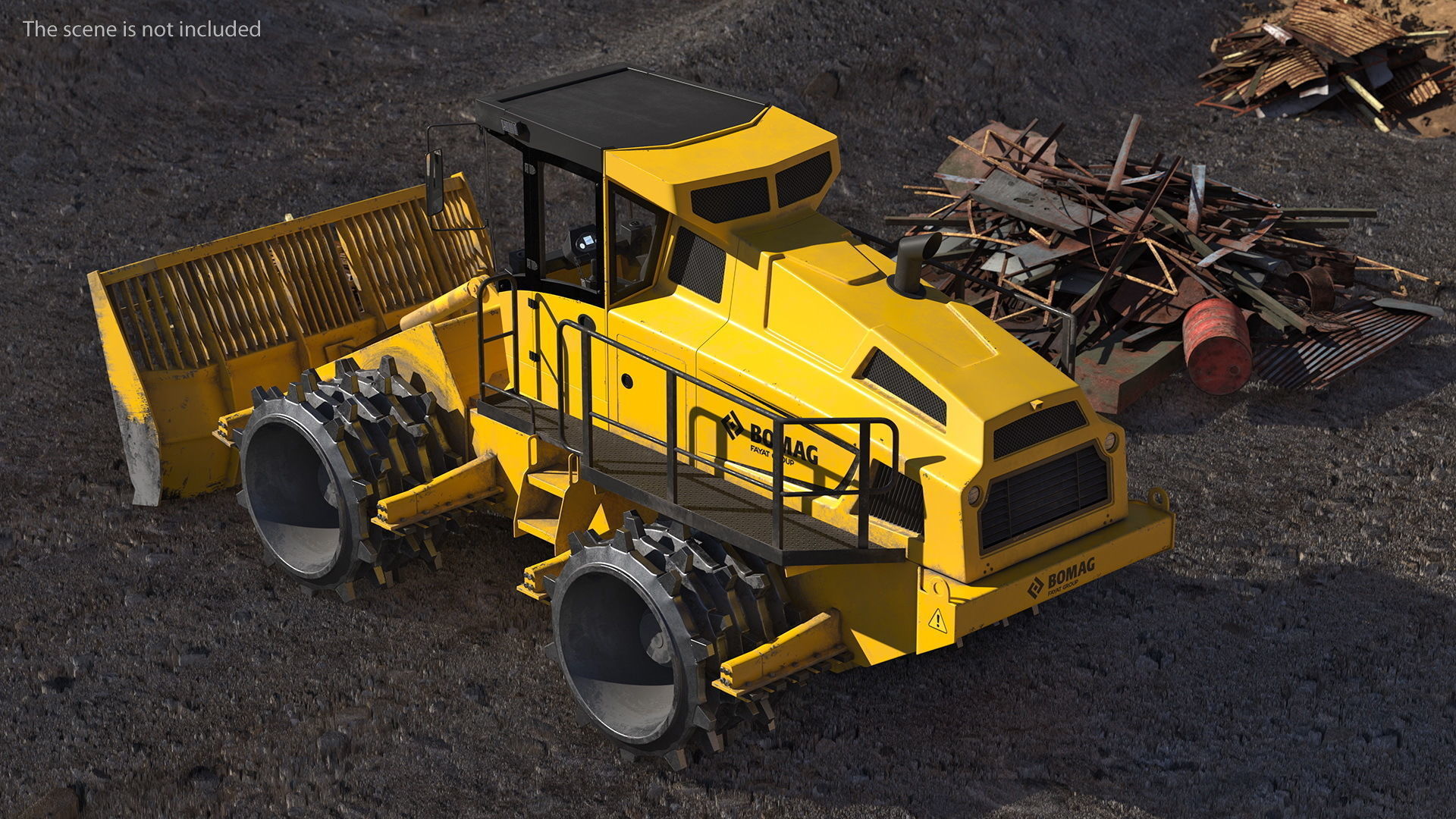 Bomag BC 473 RB5 Refuse Compactor Dusty Rigged 3D model_4