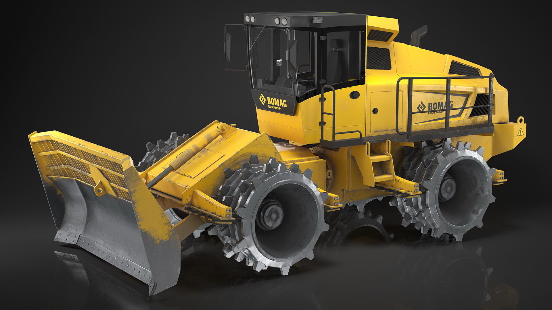 Bomag BC 473 RB5 Refuse Compactor Dusty Rigged 3D model_9