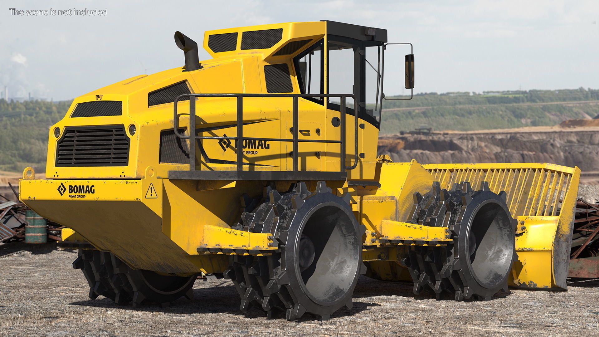 Bomag BC 473 RB5 Refuse Compactor Dusty Rigged 3D model_5