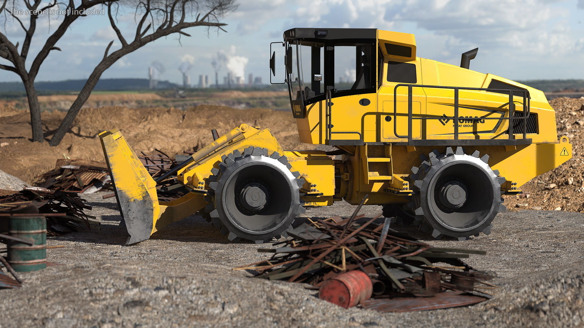 Bomag BC 473 RB5 Refuse Compactor Dusty Rigged 3D model_3