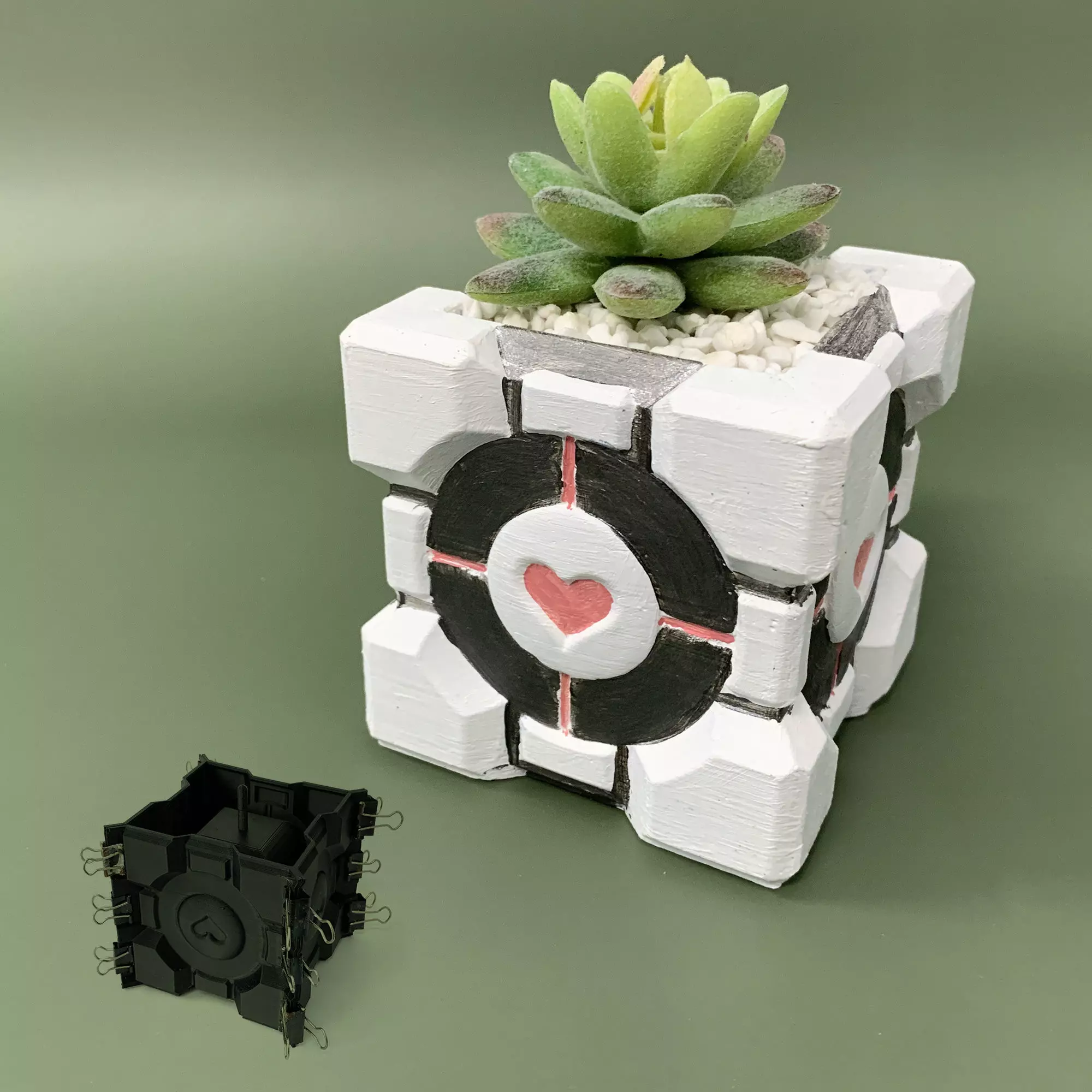Companion Cube Planter mold - 3D printed mold 3D print model_0
