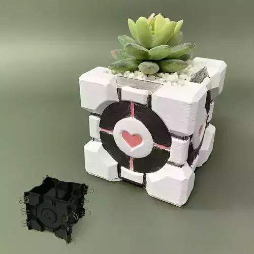 Companion Cube Planter mold - 3D printed mold 3D print model Companion Cube Planter mold - 3D printed mold 3D print model