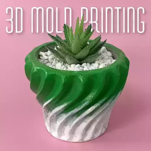 Twist planter mold - 3D print mold