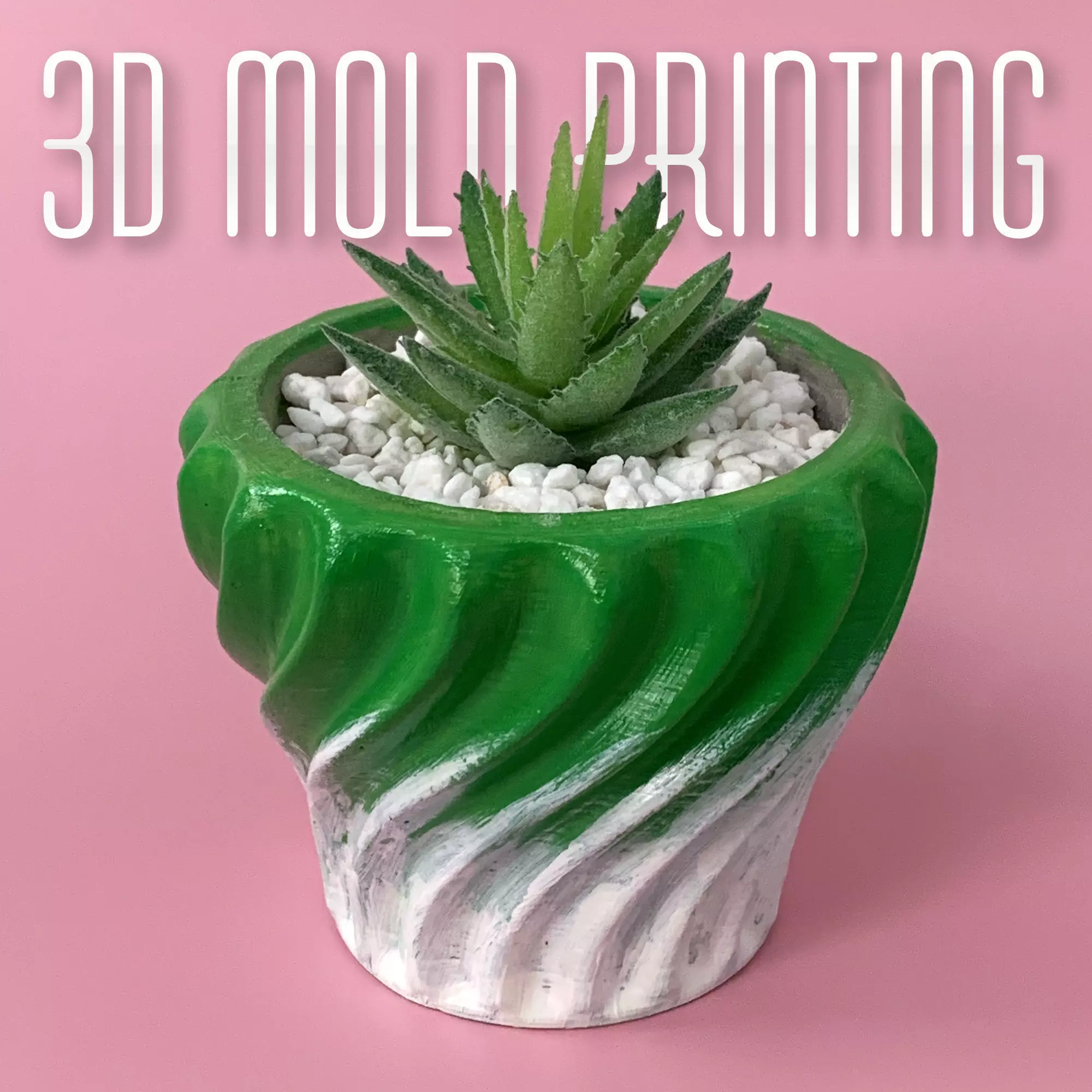 Twist planter mold - 3D print mold 3D print model_0