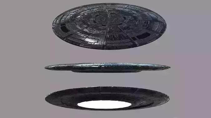 3D UFO flying saucer Low-poly 3D model