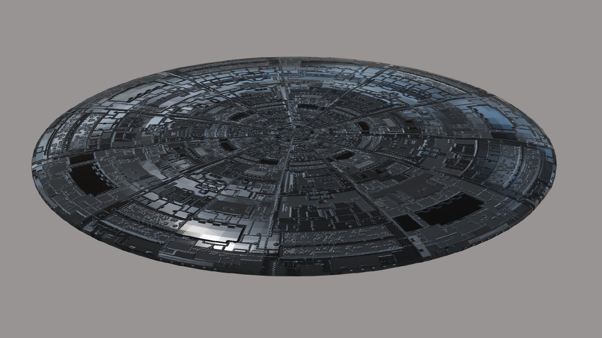 3D UFO flying saucer Low-poly 3D model_1