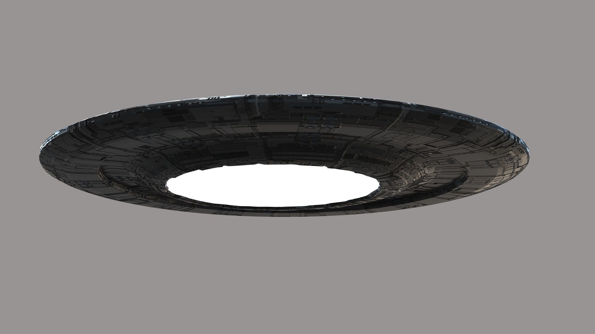 3D UFO flying saucer Low-poly 3D model_3