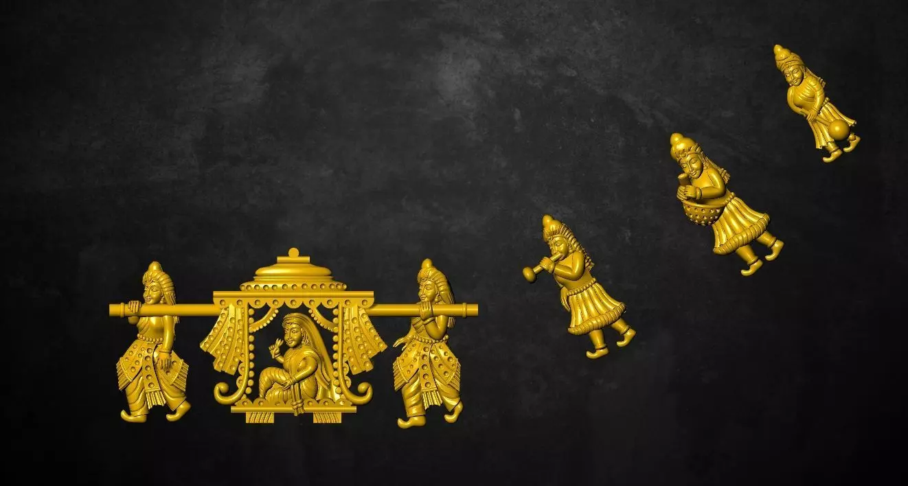 wedding necklace set  stylish rhino matrix zbrush 3D print model 3D print model_0