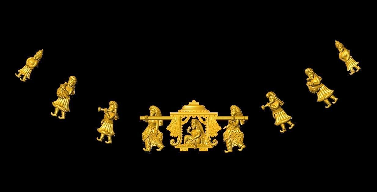 wedding necklace set  stylish rhino matrix zbrush 3D print model 3D print model_2