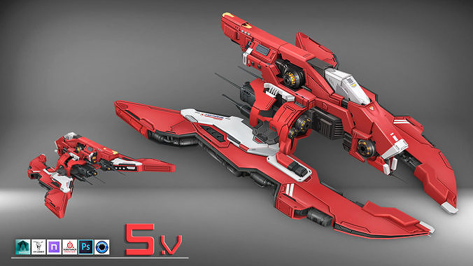 Handpainting Plane Low-poly 3D model