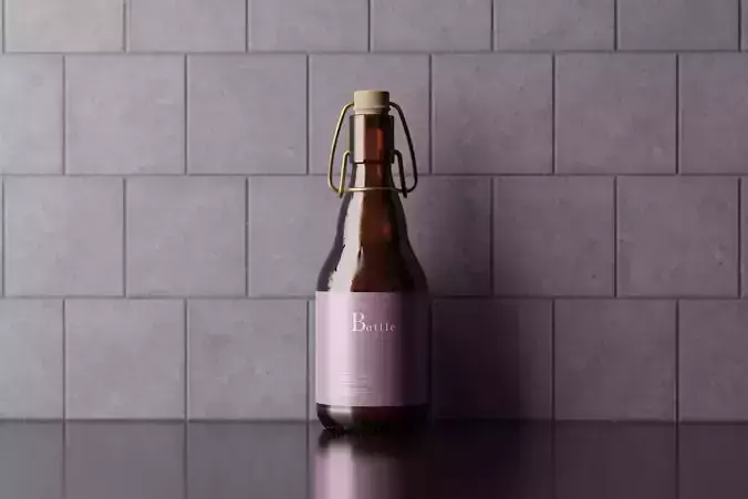 beer bottle with flip top
