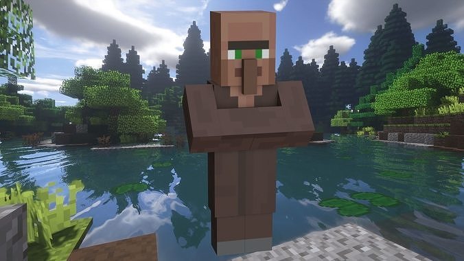 Minecraft Villager  Low-poly 3D model