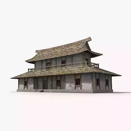 Ancient house x2 Low-poly 3D model