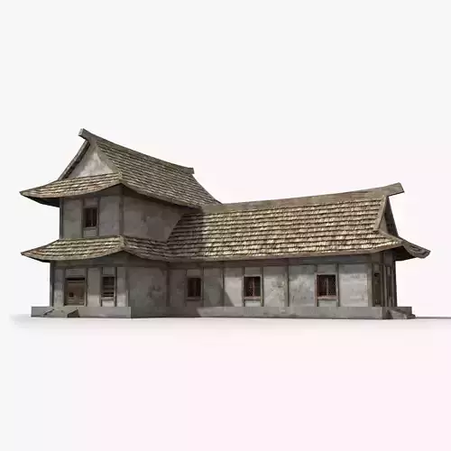 Ancient house x3 Low-poly 3D model