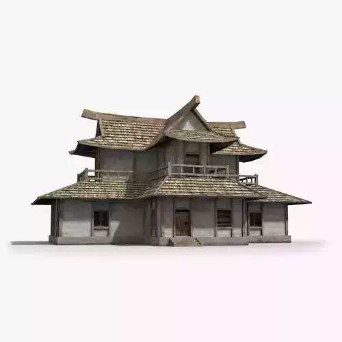 Ancient house x4 Low-poly 3D model