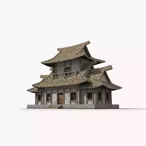 Ancient house x5 Low-poly 3D model
