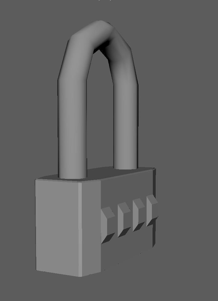 A pair of locks combination lock and normal lock Low-poly 3D model_7
