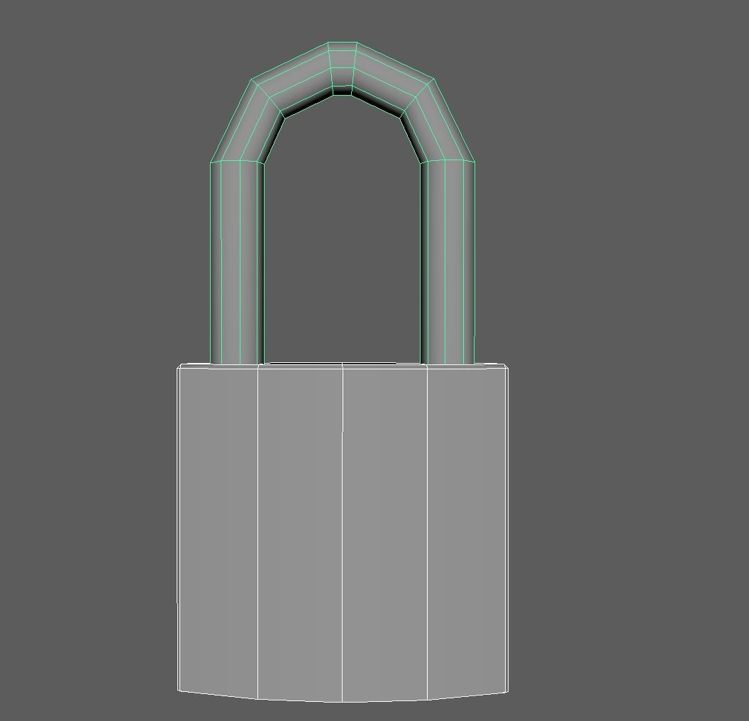 A pair of locks combination lock and normal lock Low-poly 3D model_1