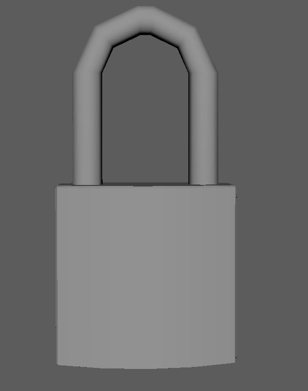 A pair of locks combination lock and normal lock Low-poly 3D model_3