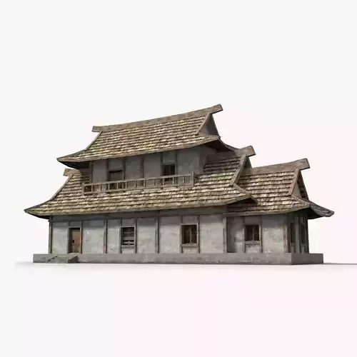 Ancient house x6 Low-poly 3D model