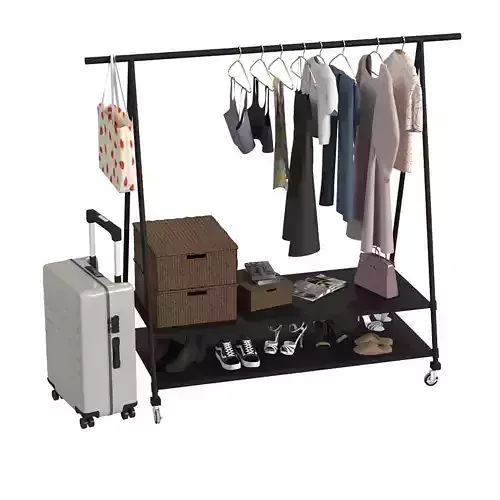 metal wardrobe system on wheels