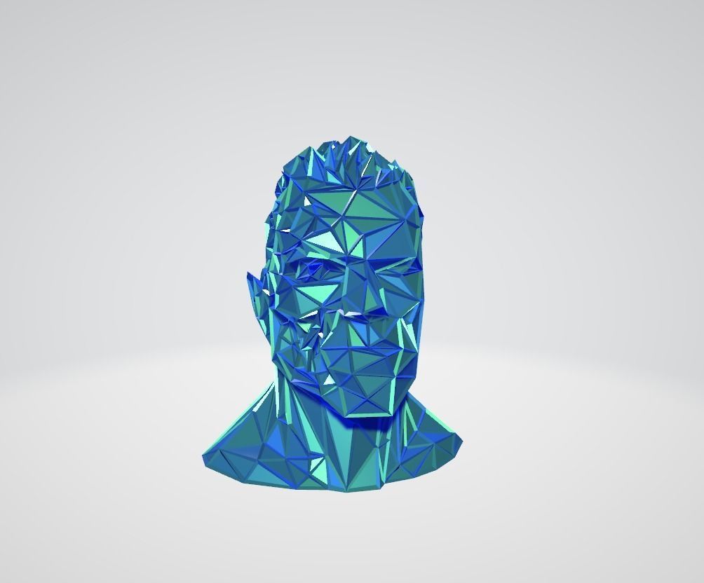 Terminator bust WIREFRAME VORONOI WIREMESH MESH 3D print model_4