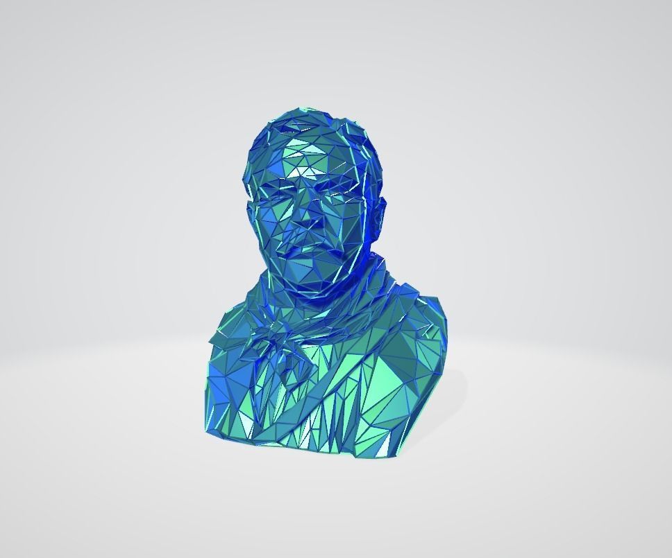 Theodore Roosevelt bust WIREFRAME VORONOI WIREMESH MESH 3D print model_1