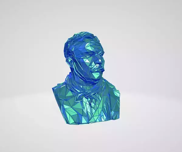 Theodore Roosevelt bust WIREFRAME VORONOI WIREMESH MESH