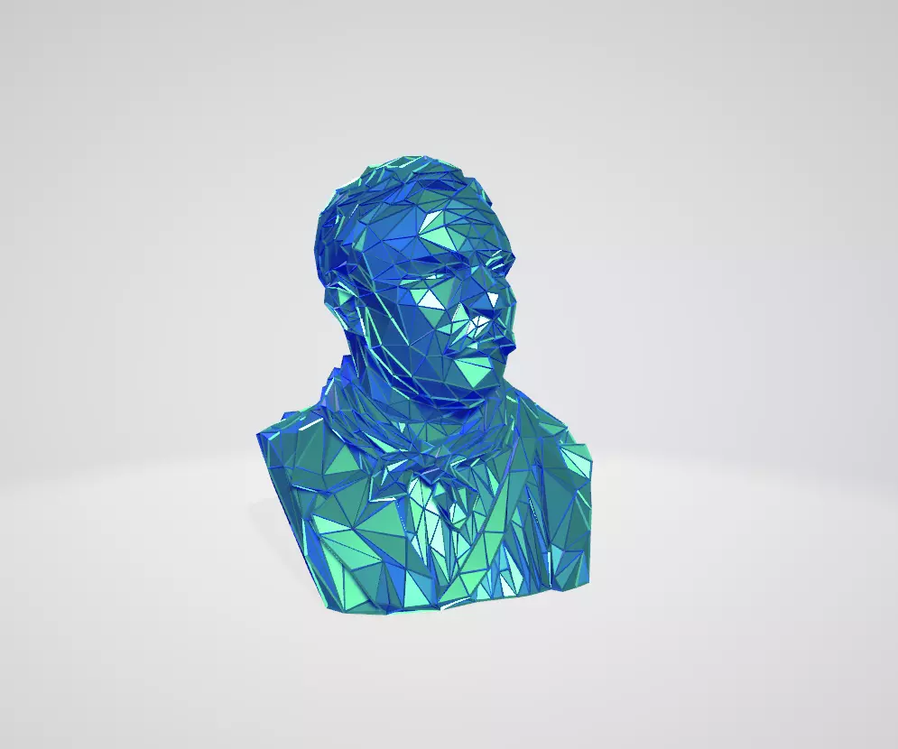 Theodore Roosevelt bust WIREFRAME VORONOI WIREMESH MESH 3D print model_0