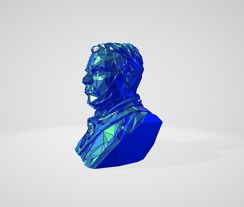 Theodore Roosevelt bust WIREFRAME VORONOI WIREMESH MESH 3D print model_2