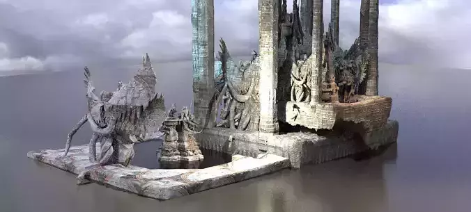 Exterior Temple platforms Cult Kit bash 3