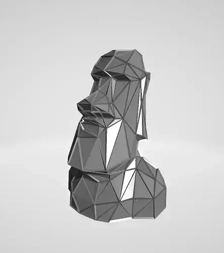 Moai bust WIREFRAME VORONOI WIREMESH MESH