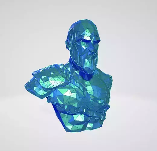 Kratos bust WIREFRAME VORONOI WIREMESH MESH 3D print model