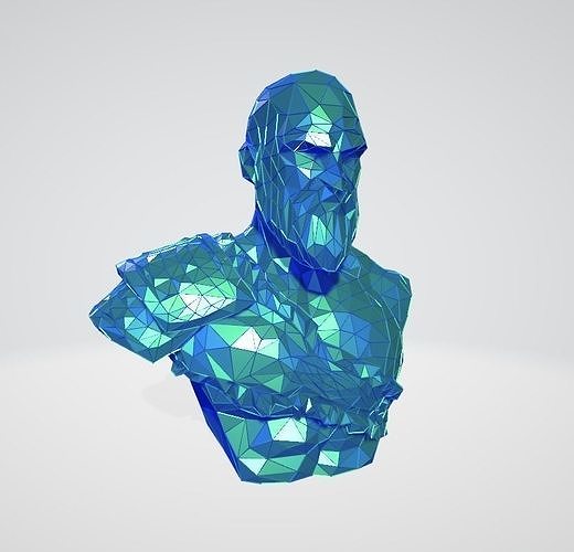 Kratos bust WIREFRAME VORONOI WIREMESH MESH 3D print model