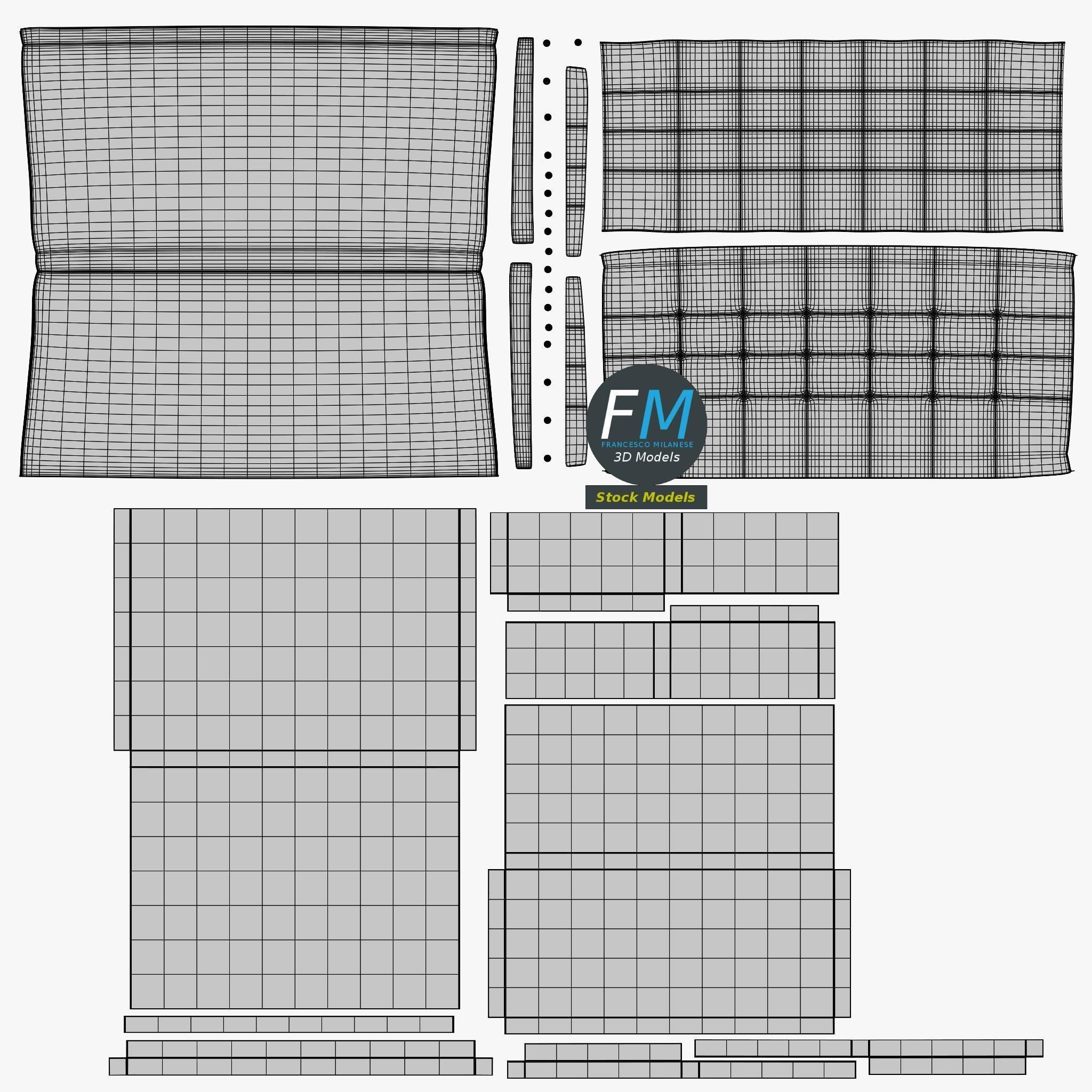 Diner booth banquette 3 3D model_11