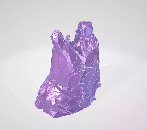 Godzilla bust WIREFRAME VORONOI WIREMESH MESH