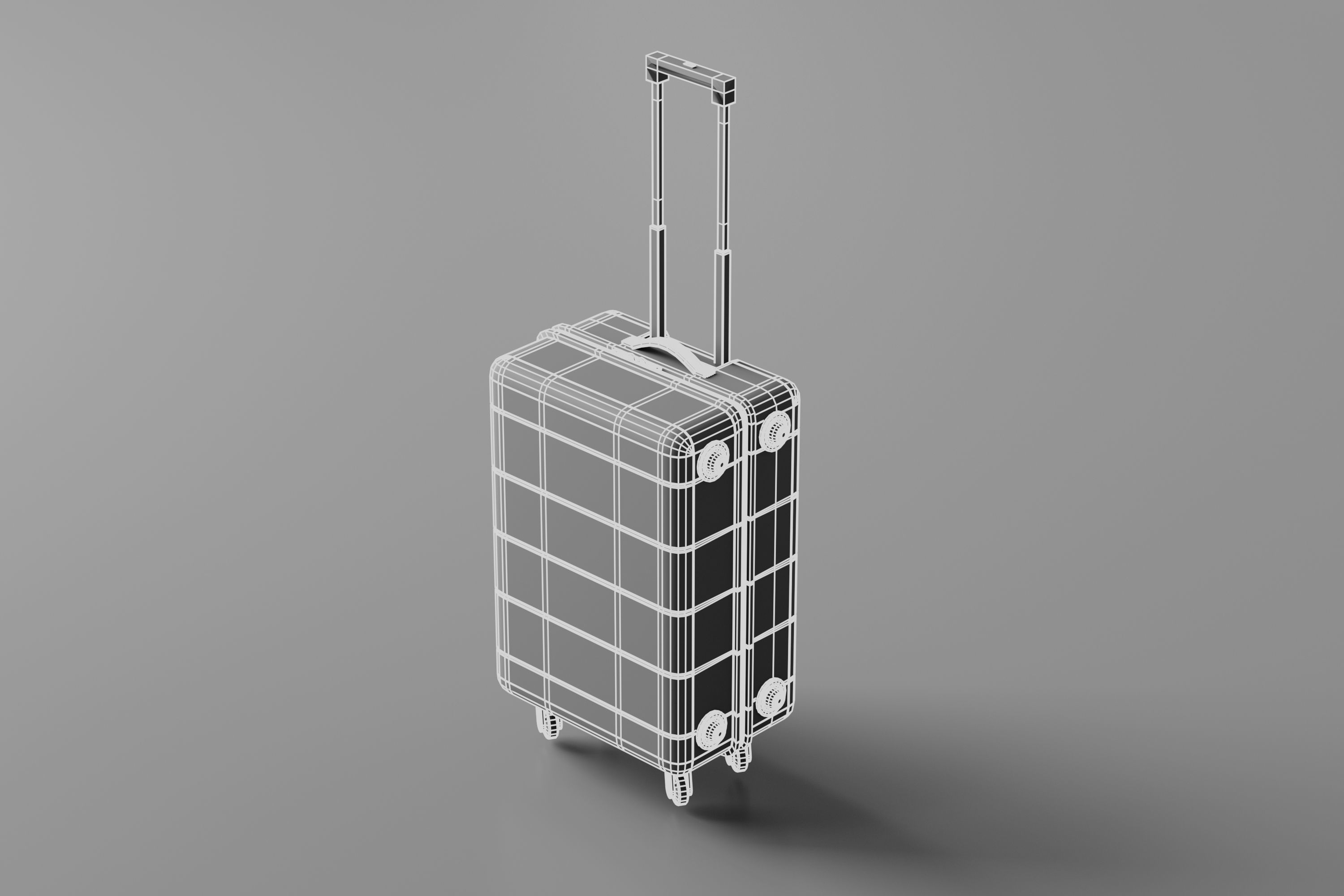 Travel Luggage Suitcase Low-poly 3D model_9